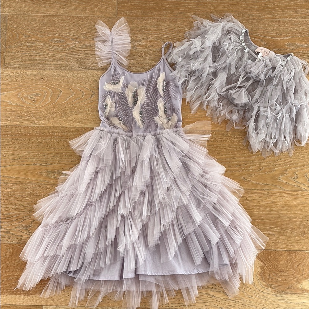 Tutu Du Monde dress with Ruffles and Fringe and matching cape size 10/11